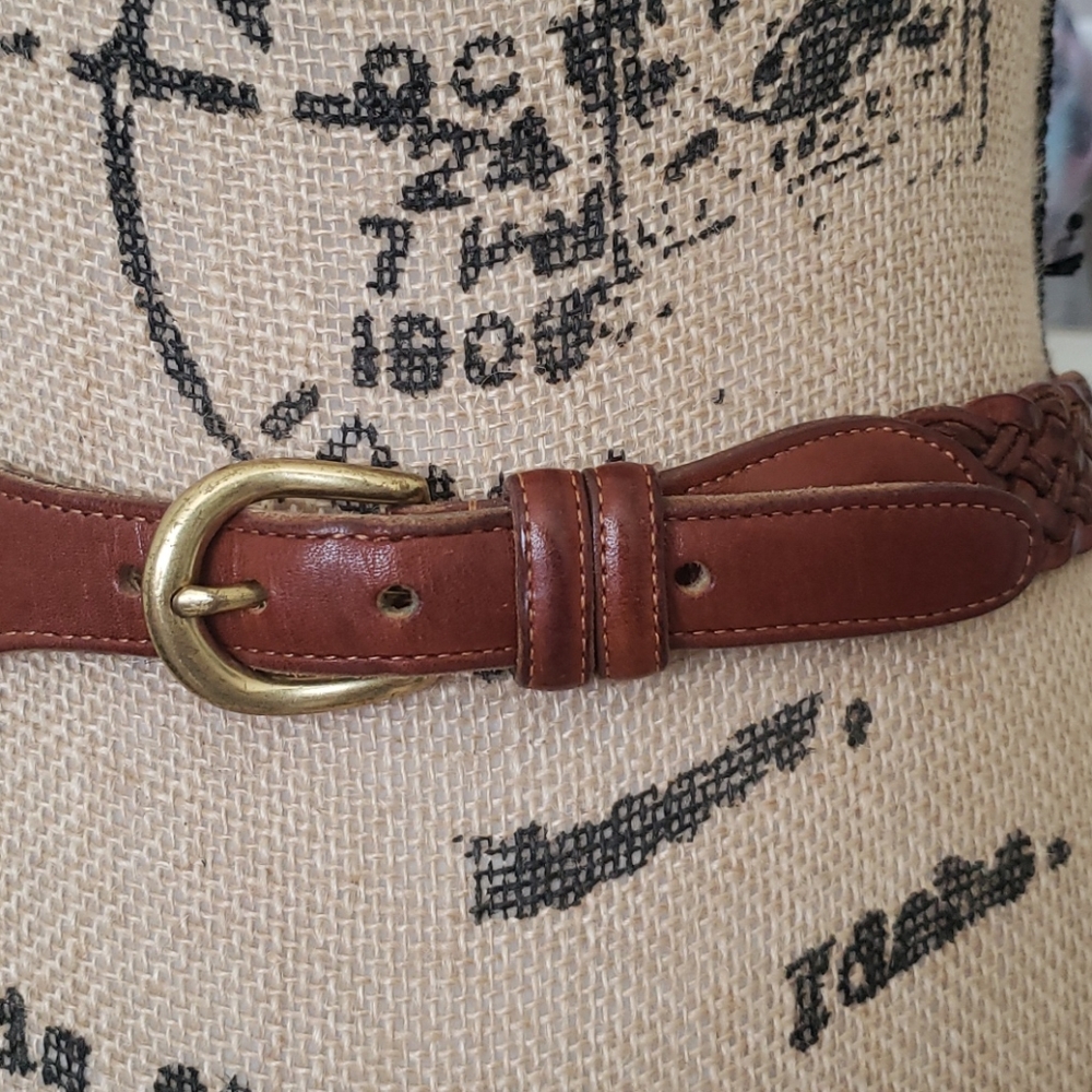 Coach Brown Leather Braided Belt - Picture 5 of 9